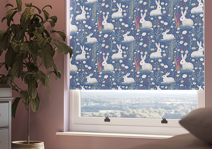 Bunny Meadows, Periwinkle - Roller Blind - Image 5